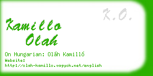 kamillo olah business card